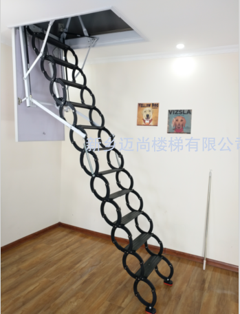 北京钛镁合金伸缩楼梯-黑色